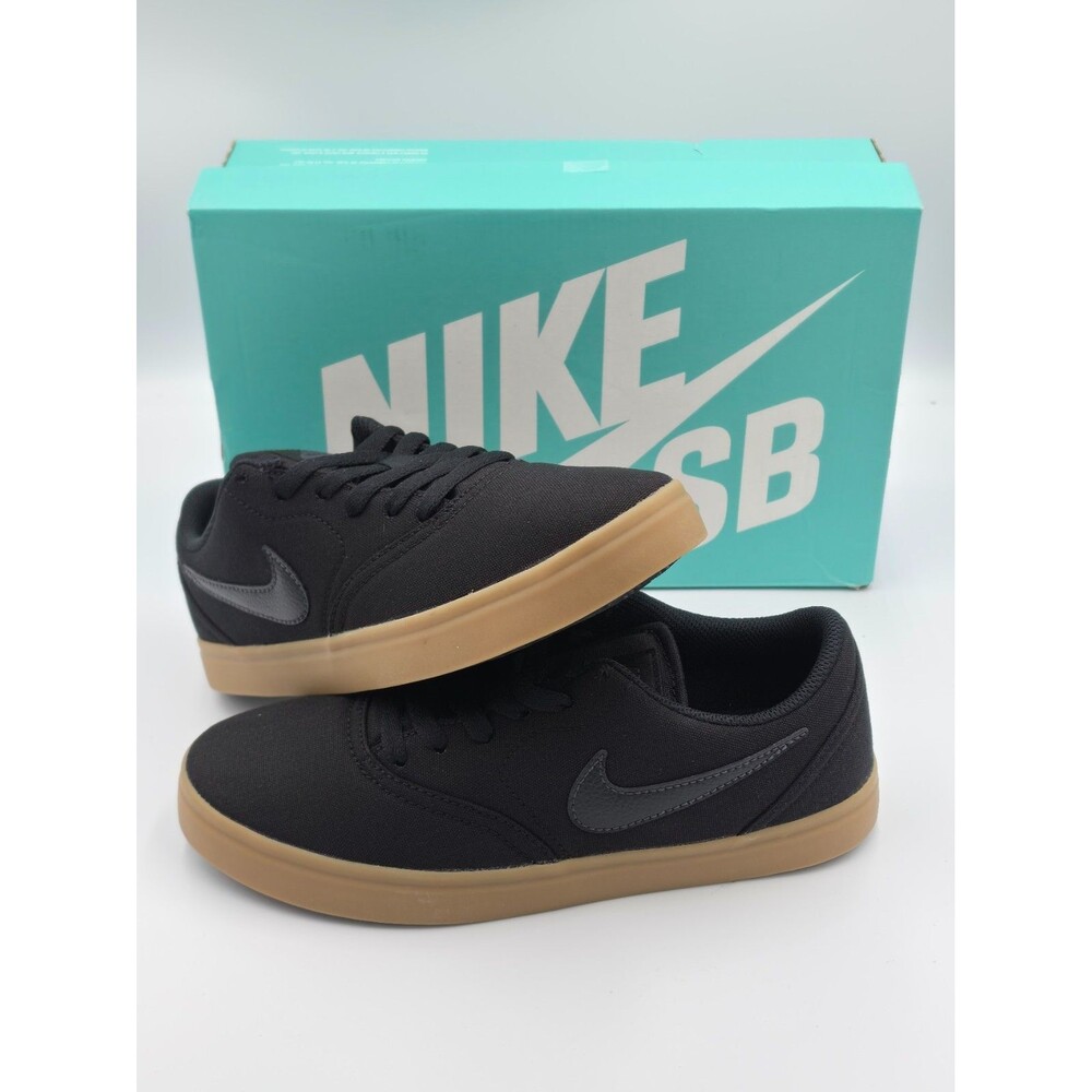 Nike SB Check CNVS GS Black Gum Skate Shoes Youth 6Y Womens 7.5 905373-006 NIB